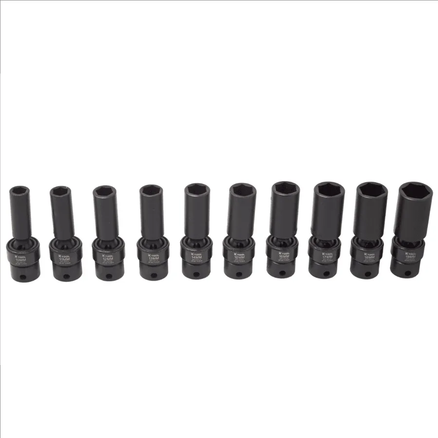 K-Tool 37400 10 Piece 3 8" Drive Metric Impact Flex Deep Socket Set
K-Tool 37400 10 Piece 3 8" Drive Metric Impact Flex Deep Socket Set
