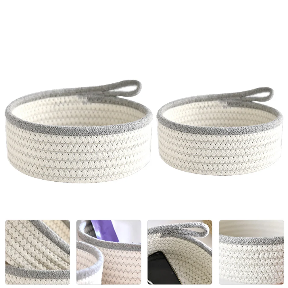 2Pcs Cotton Thread Weaving Baskets Desktop Storage Organizer Home Decorative Container for Snacks Makeup Mobile Phone Tidy
2Pcs Cotton Thread Weaving Baskets Desktop Storage Organizer Home Decorative Container for Snacks Makeup Mobile Phone Tidy