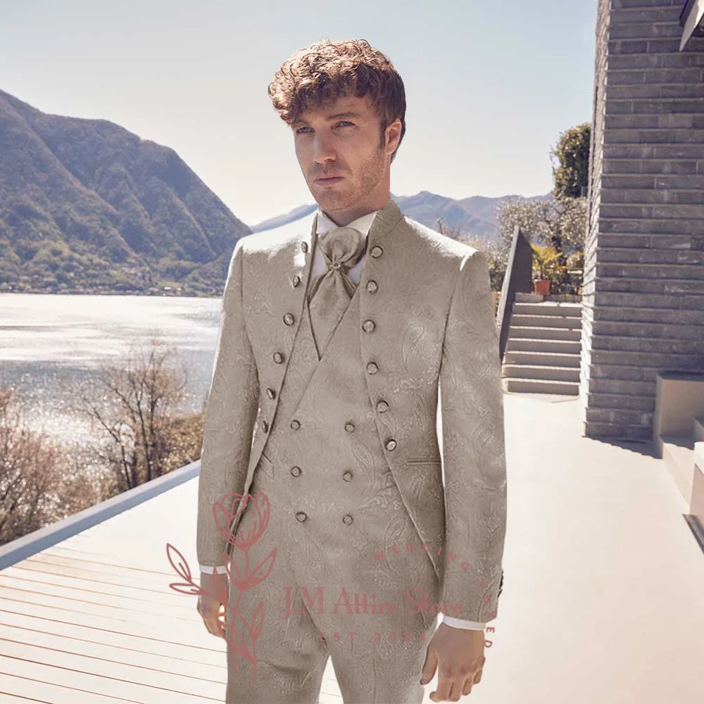 Premium jacquard men's 3pcs suit elegant champagne jacket vest pants tailored slim fit for wedding groom date prom party tuxedo
Premium jacquard men's 3pcs suit elegant champagne jacket vest pants tailored slim fit for wedding groom date prom party tuxedo