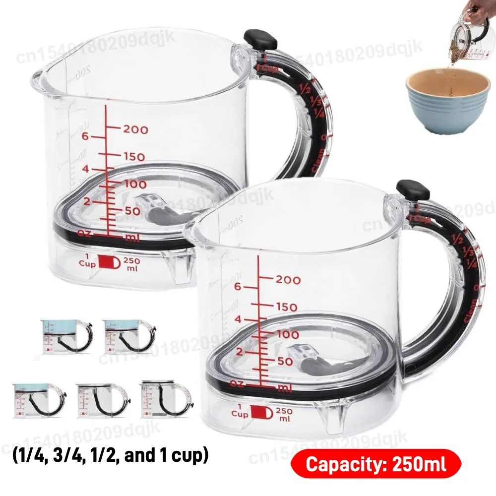 Adjustable 4-In-1 Measuring Cup Multi-Functional Measuring Cup with Scraper-Style Seal Base Measurings Cube Cups for Cooking
Adjustable 4-In-1 Measuring Cup Multi-Functional Measuring Cup with Scraper-Style Seal Base Measurings Cube Cups for Cooking