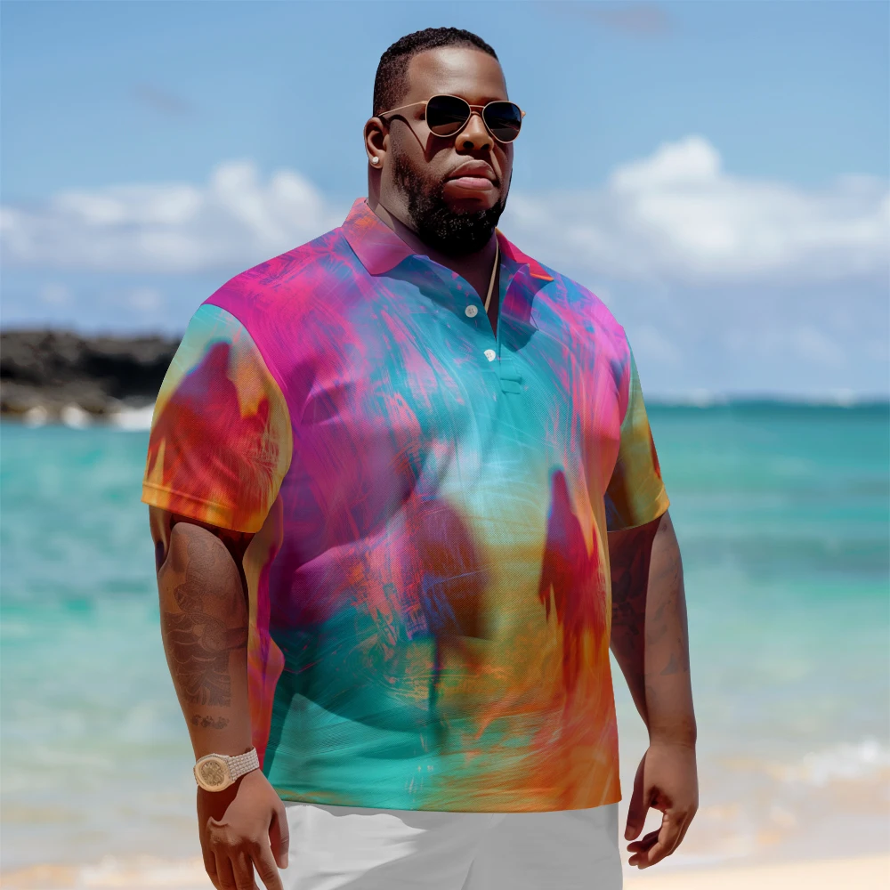 1 men's plus size polo shirt with summer color shadow print casual lapel button suitable for shopping and golf
1 men's plus size polo shirt with summer color shadow print casual lapel button suitable for shopping and golf