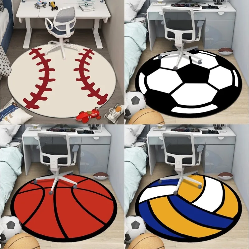 Round Carpet Football Basketball Volleyball Baseball Pattern Rug Bedroom Living Room Non Slip Mat Home Decoration
Round Carpet Football Basketball Volleyball Baseball Pattern Rug Bedroom Living Room Non Slip Mat Home Decoration
