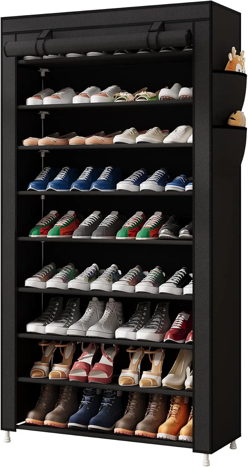 9-Tier Vertical Shoe Rack Organizer, Space Saving Shoe Storage Organizer, Non-Woven Cover Shoe Shelf Holds 36-45 Pairs
9-Tier Vertical Shoe Rack Organizer, Space Saving Shoe Storage Organizer, Non-Woven Cover Shoe Shelf Holds 36-45 Pairs