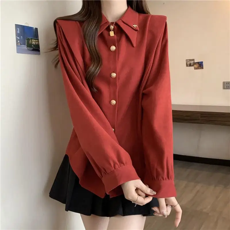 Style Shirt Chic and Chubby MM Slimming Temperament Top French Retro Long Sleeved Shirt for Women in Autumn Winter Light Mature
Style Shirt Chic and Chubby MM Slimming Temperament Top French Retro Long Sleeved Shirt for Women in Autumn Winter Light Mature