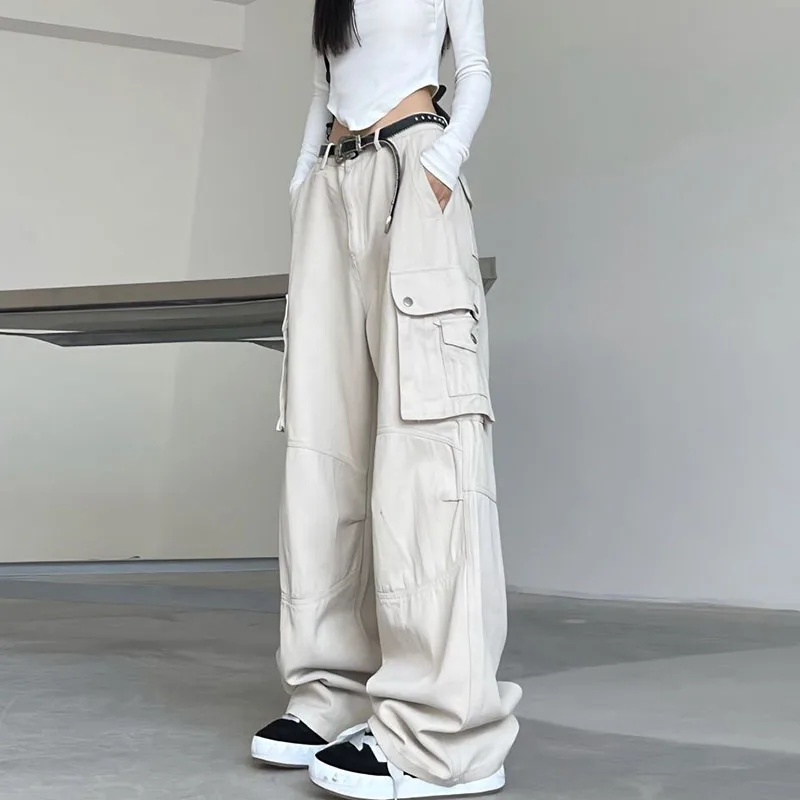 2023 New Autumn Winter Fashion Women Pants Retro Multi Pocket Simple Wide Leg Pants High Street Loose Beige Cargo Straight Pants
2023 New Autumn Winter Fashion Women Pants Retro Multi Pocket Simple Wide Leg Pants High Street Loose Beige Cargo Straight Pants