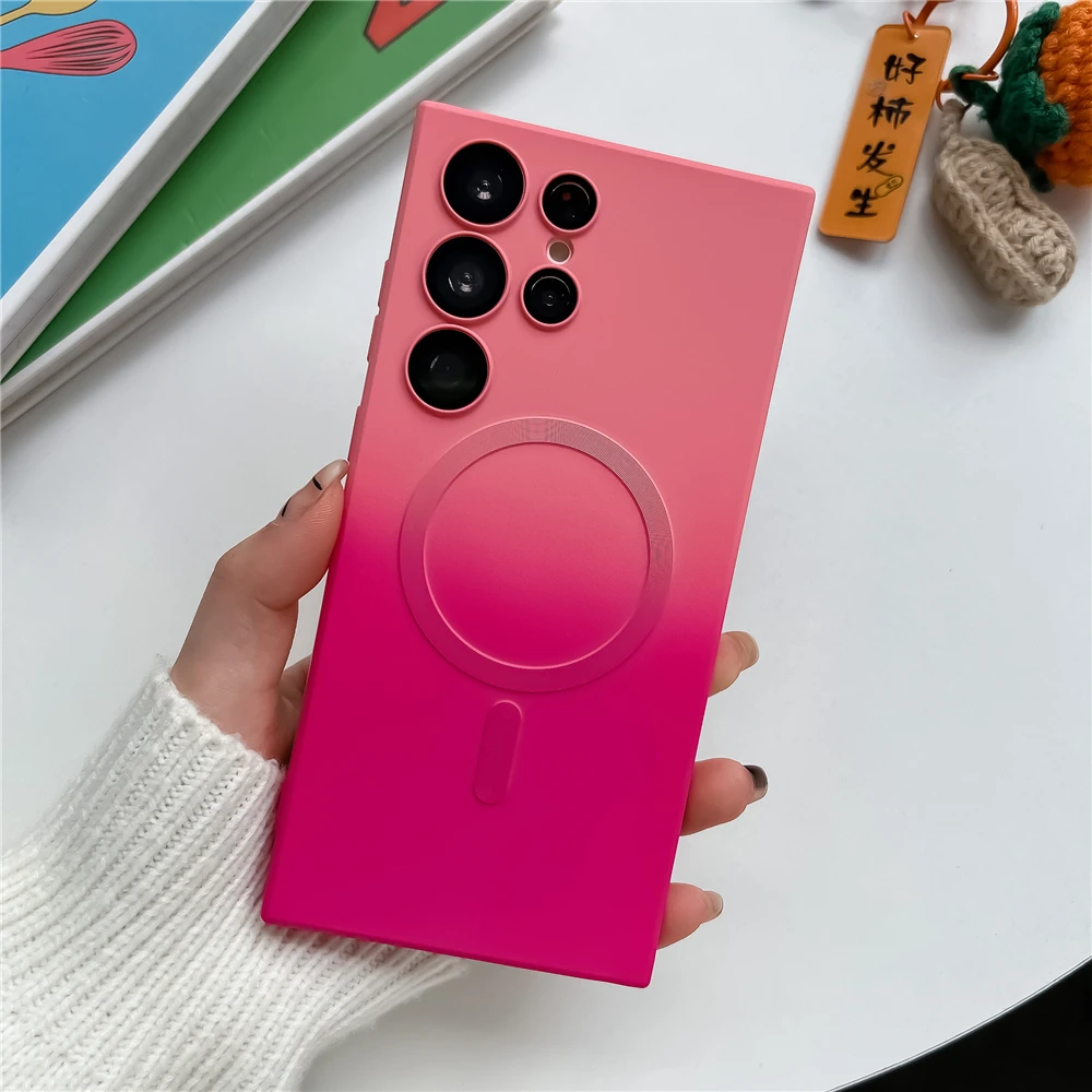 Luxury Magsafe Wireless Charge Matte Case For Samsung Galaxy S23 S22 Ultra Soft Magnetic Case S23 Plus Gradient Color Back Cover
Luxury Magsafe Wireless Charge Matte Case For Samsung Galaxy S23 S22 Ultra Soft Magnetic Case S23 Plus Gradient Color Back Cover