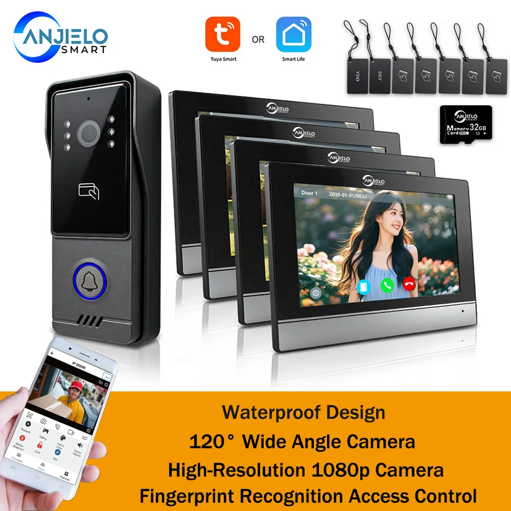 ANJIELO 4-Wire Video Intercom System with Tuya Smart Life App Control 120° Wide Angle for Home Security
ANJIELO 4-Wire Video Intercom System with Tuya Smart Life App Control 120° Wide Angle for Home Security
