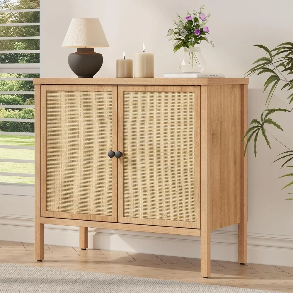 Sideboard Buffet Cabinet with Natural Handwoven Rattan Doors, Rattan Cabinet with Adjustable Shelves, Mid-Century Modern Farmho
Sideboard Buffet Cabinet with Natural Handwoven Rattan Doors, Rattan Cabinet with Adjustable Shelves, Mid-Century Modern Farmho