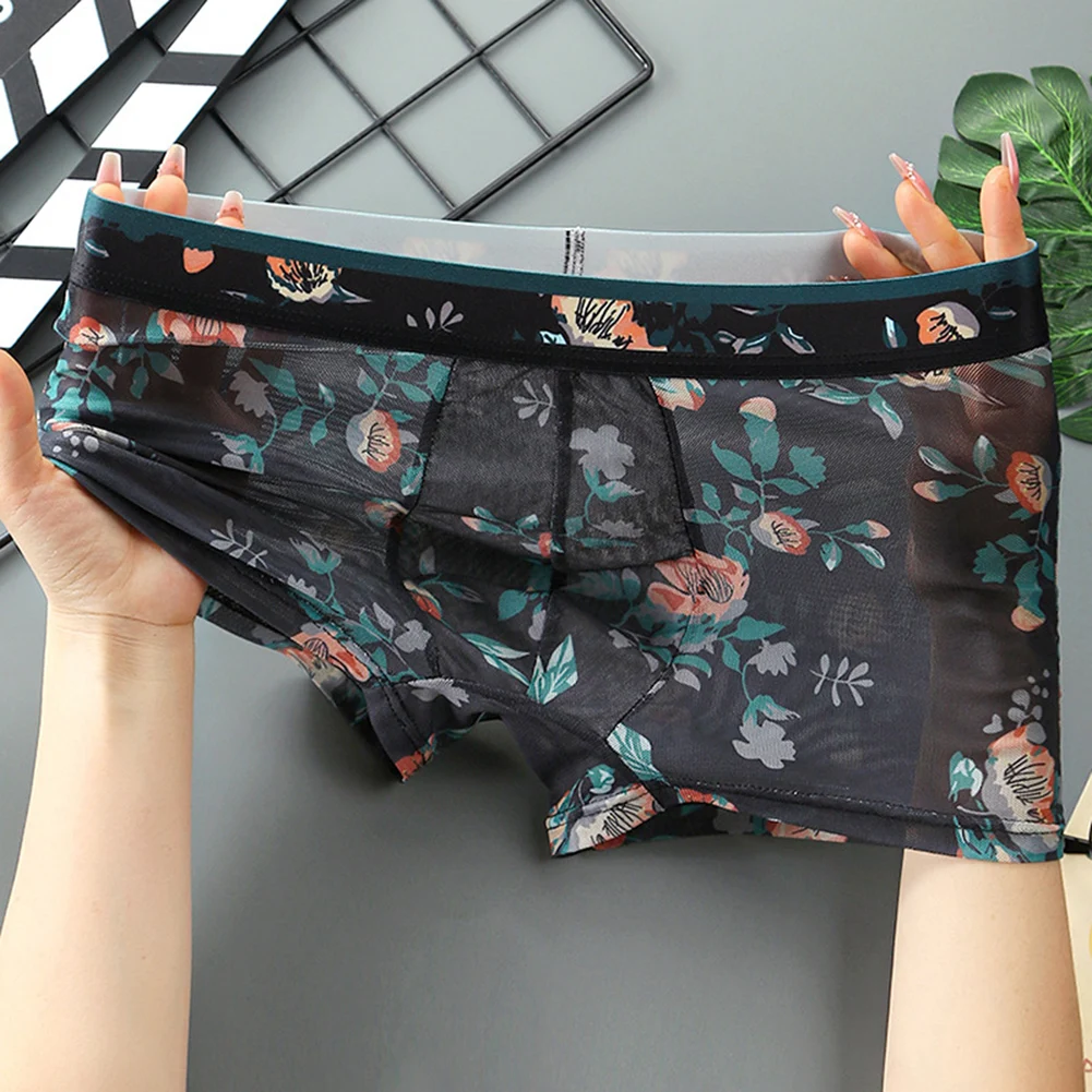 Men's Lingerie Mesh Printed Sheer Boxers Shorts Pouch Underwear Breathable Underpants Quick Dry Panties Ultra-Thin Knickers
Men's Lingerie Mesh Printed Sheer Boxers Shorts Pouch Underwear Breathable Underpants Quick Dry Panties Ultra-Thin Knickers