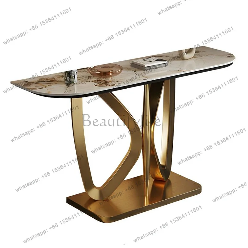 Stainless steel entrance platform Slate Italian light luxury home decoration table
Stainless steel entrance platform Slate Italian light luxury home decoration table