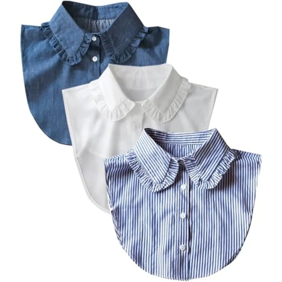 GUZOSJO 3 Pack Fake Collar Detachable Dickey Collar Half Shirts Blouse False Collar Top for Women Girls Outfits
GUZOSJO 3 Pack Fake Collar Detachable Dickey Collar Half Shirts Blouse False Collar Top for Women Girls Outfits