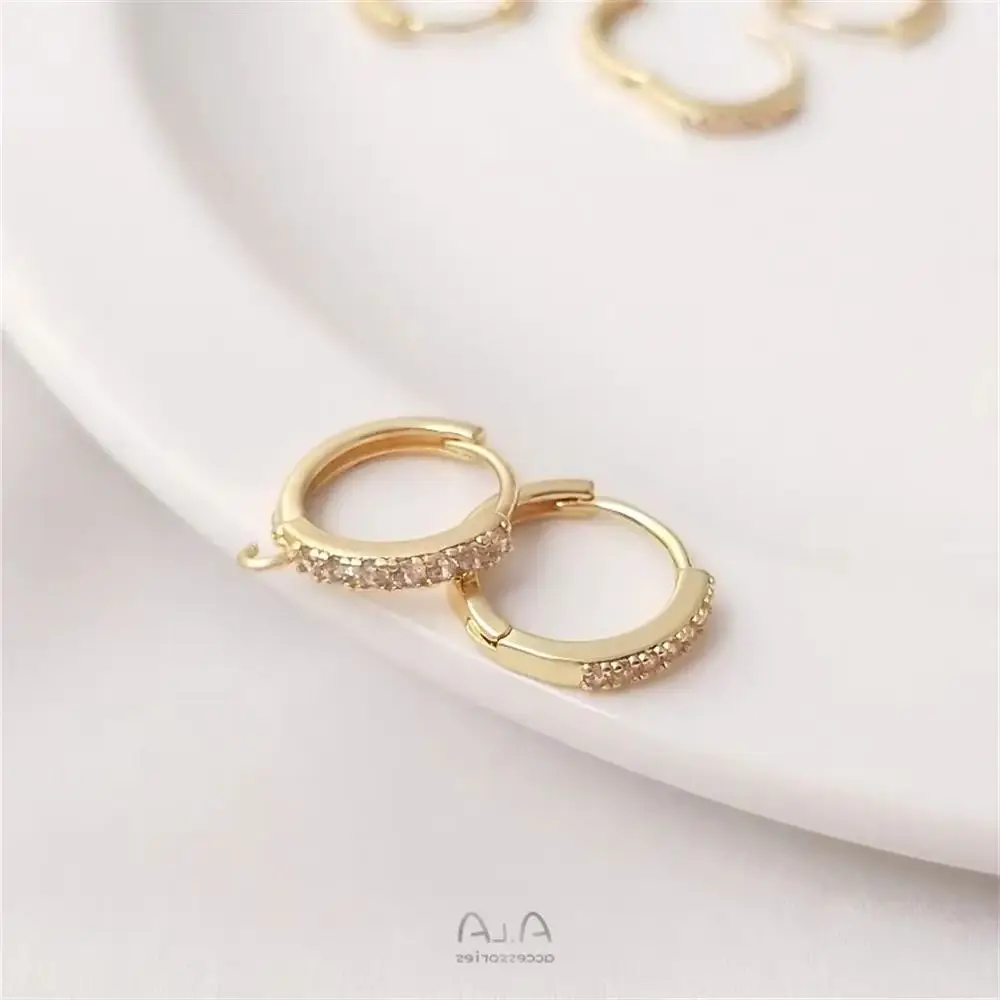 14K Gold Plated Zircon Earring ring with open drop ring Circular earclip DIY fashion earclip accessories
14K Gold Plated Zircon Earring ring with open drop ring Circular earclip DIY fashion earclip accessories