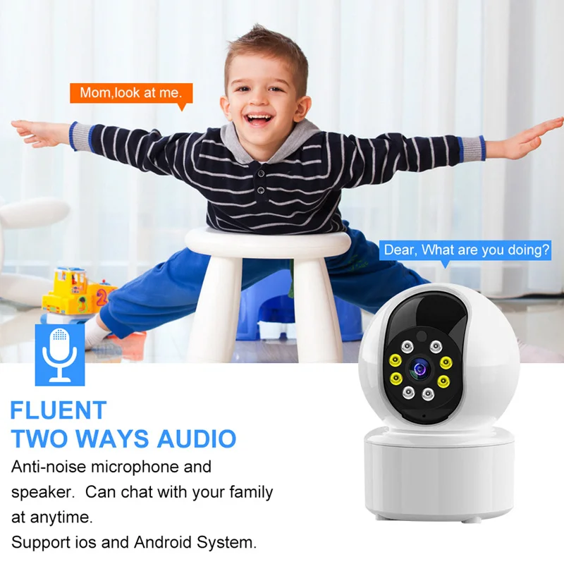 RW205P 1080P/2MP PTZ Security Camera With Auto Tracking Intercom Motion Detection Alarm Infrared Night Vision Home Camera