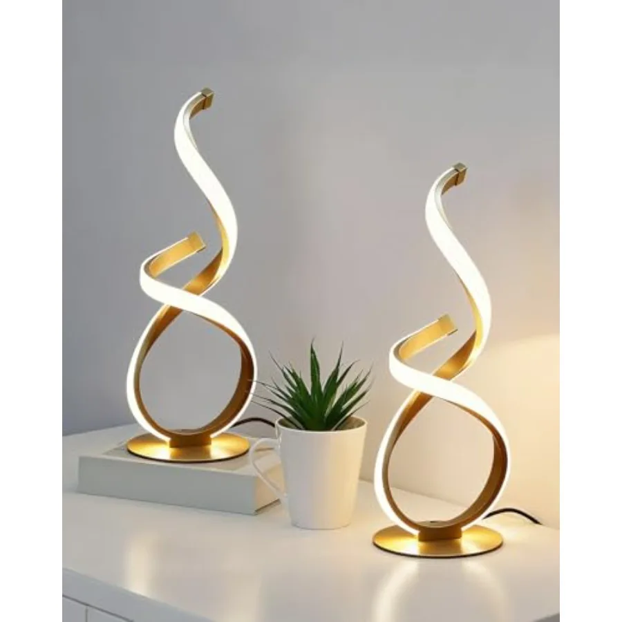 2 Pack Bedside Table Lamp, LED Spiral Desk Lamp, Touch Dimmable, 3 Color Temperature, Modern Nightstand Light for Night Stands,
2 Pack Bedside Table Lamp, LED Spiral Desk Lamp, Touch Dimmable, 3 Color Temperature, Modern Nightstand Light for Night Stands,