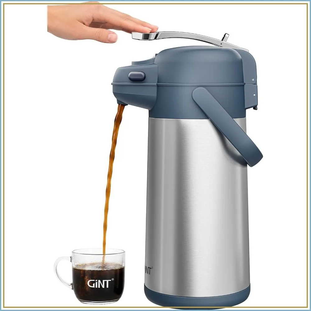 3L Airpot Coffee Dispenser with Pump, Insulated Stainless Steel Carafe for Hot/Cold Beverages, Home Office Commercial Use (101oz)
3L Airpot Coffee Dispenser with Pump, Insulated Stainless Steel Carafe for Hot/Cold Beverages, Home Office Commercial Use (101oz)
