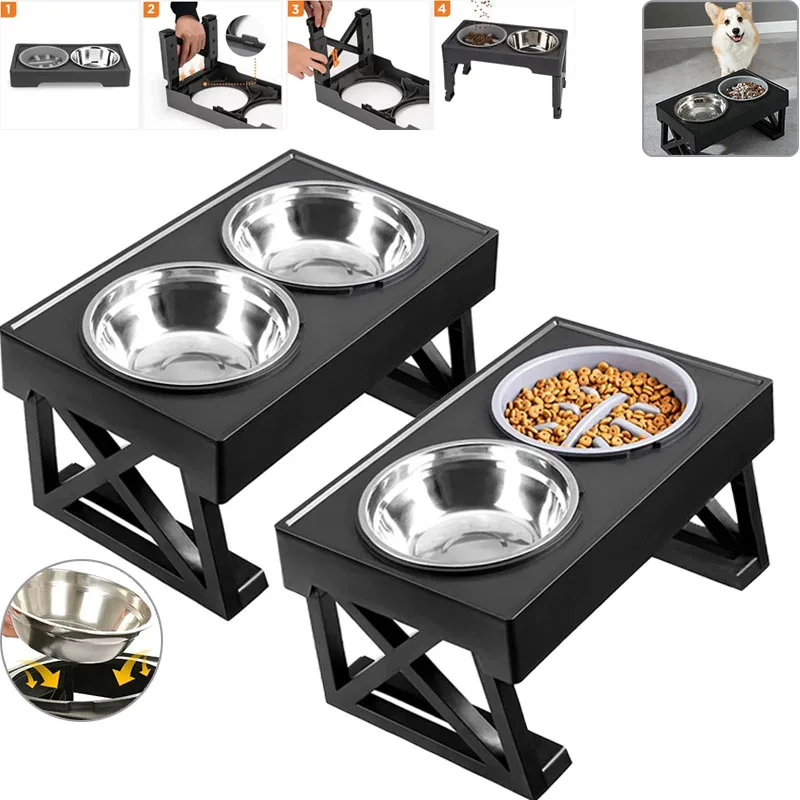 Stainless Steel Adjustable Raised Collapsible Dog Bowl Stand/Food Bowl Non-Slip Dog Feeder Accessories Accesorios Para Perros
Stainless Steel Adjustable Raised Collapsible Dog Bowl Stand/Food Bowl Non-Slip Dog Feeder Accessories Accesorios Para Perros