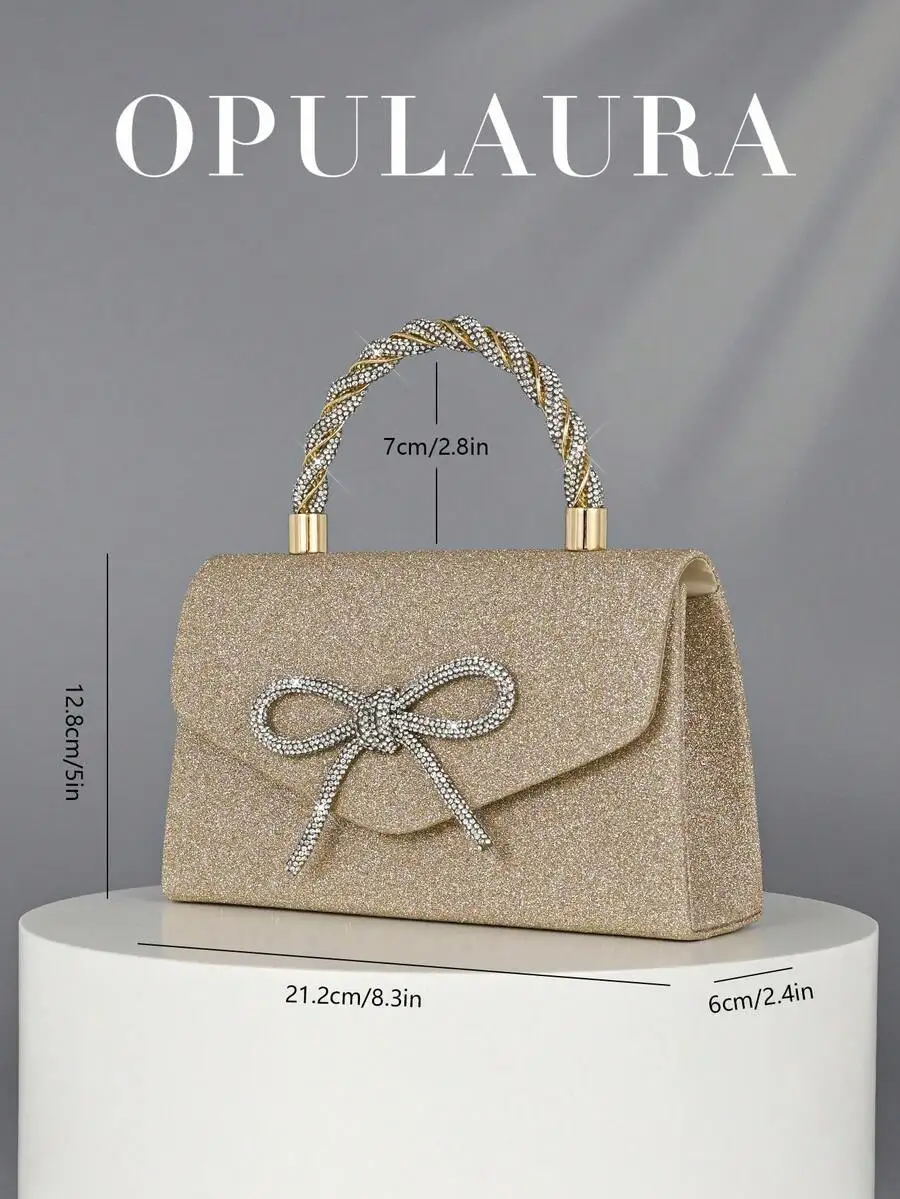 Glitter Evening Clutch Bag With Rhinestone Bow Decoration For Women Party Wedding
Glitter Evening Clutch Bag With Rhinestone Bow Decoration For Women Party Wedding