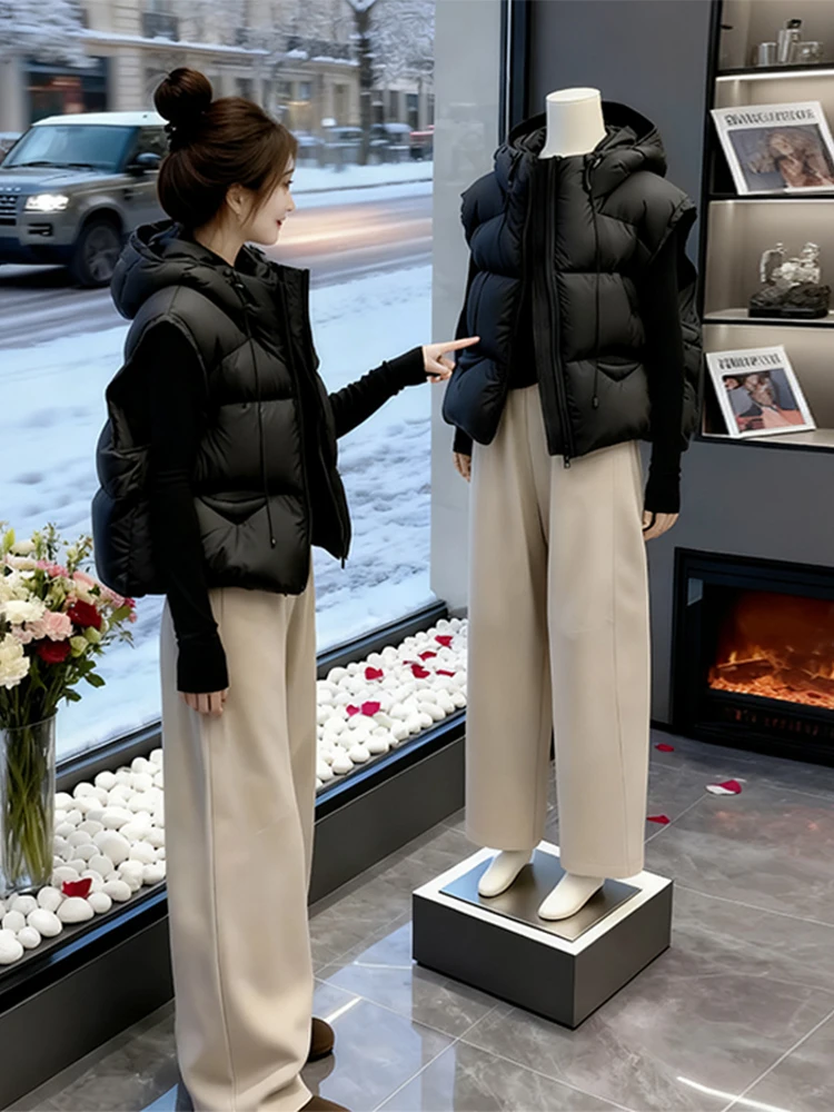 Женская утепленная стеганая куртка-жилет с капюшоном, свободного кроя, зимнее пальто, маленький размер, верхняя одежда для повседневной носки, хлопковая одежда
Женская утепленная стеганая куртка-жилет с капюшоном, свободного кроя, зимнее пальто, маленький размер, верхняя одежда для повседневной носки, хлопковая одежда