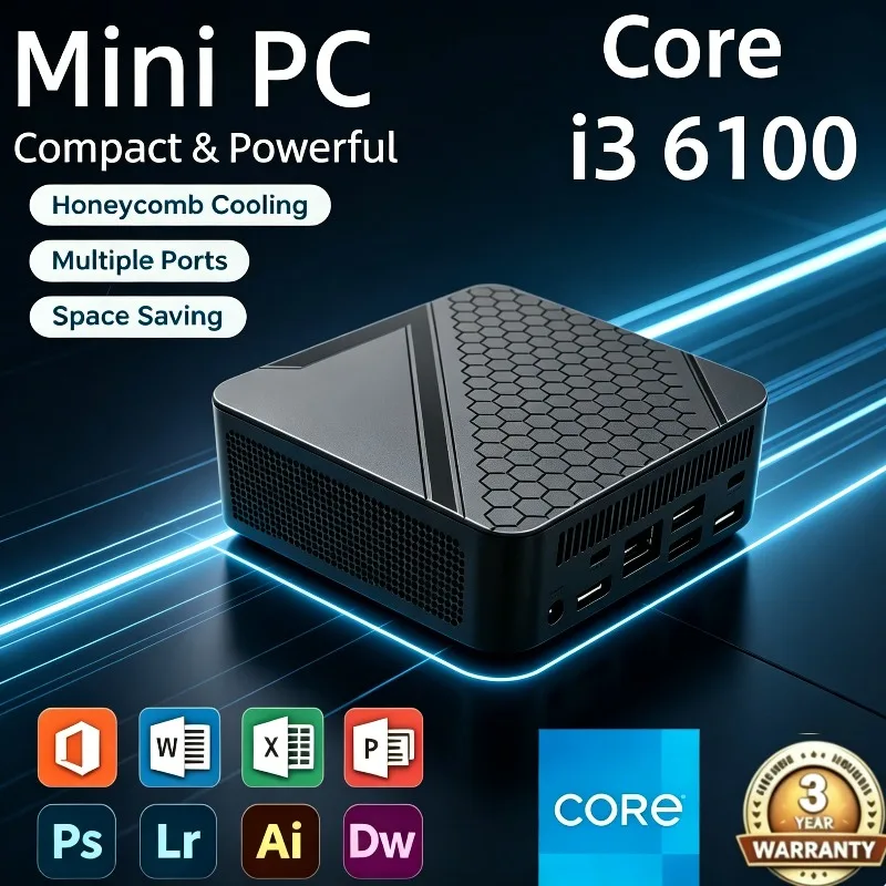 Core i3-6100 Portable High-Performance Mini PC New Mini PC Gaming Office Core i3-6100 WiFi6 BT5.2 4K HD RAM 1TB/2TB SSD
Core i3-6100 Portable High-Performance Mini PC New Mini PC Gaming Office Core i3-6100 WiFi6 BT5.2 4K HD RAM 1TB/2TB SSD