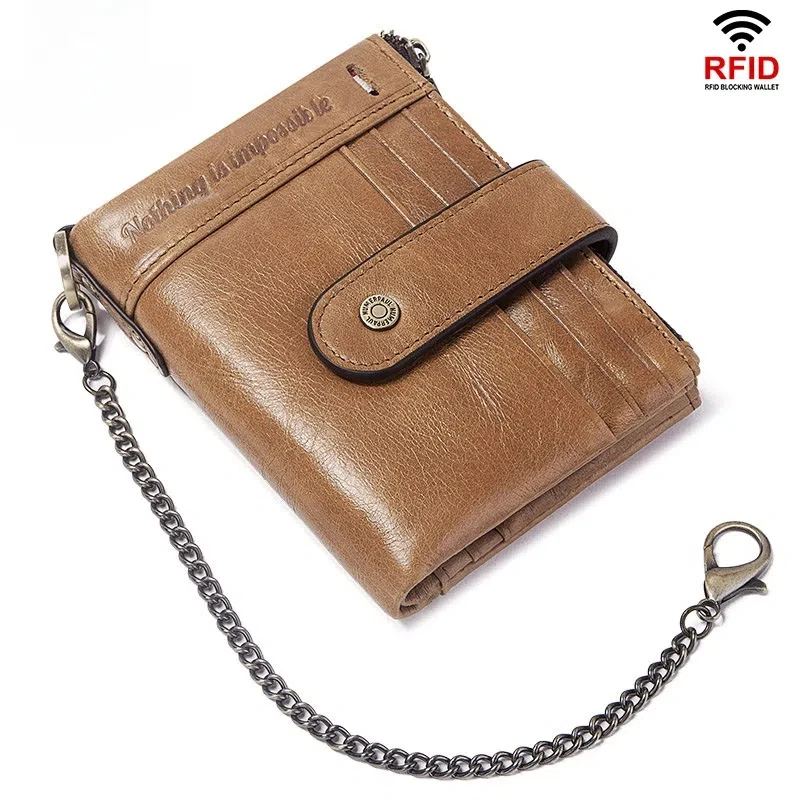 RFID anti-theft brush double zipper leather wallet, multi-card slot men's wallet, crazy horse leather wallet
RFID anti-theft brush double zipper leather wallet, multi-card slot men's wallet, crazy horse leather wallet