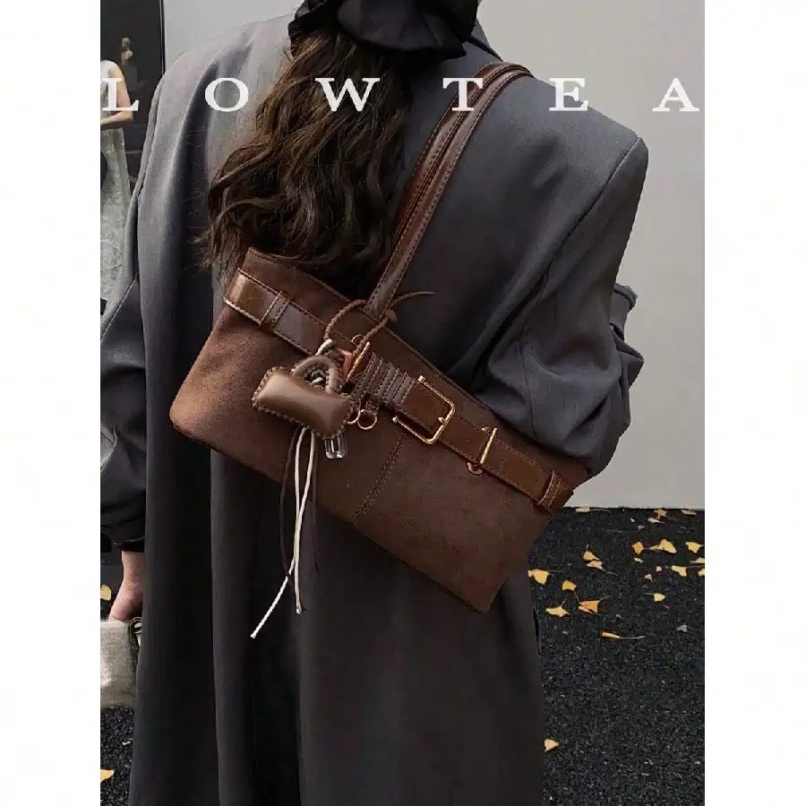 1pc Low Tea Solid Color Suede Fabric Shoulder Bag, Women's Retro Fashion Square Bag With Top Double Handles, Zipper Closure, Suitable For Travel, Shopping, Dating, Women's Gift, Great For Commuting, Outdoor, Travel, Hiking
1pc Low Tea Solid Color Suede Fabric Shoulder Bag, Women's Retro Fashion Square Bag With Top Double Handles, Zipper Closure, Suitable For Travel, Shopping, Dating, Women's Gift, Great For Commuting, Outdoor, Travel, Hiking