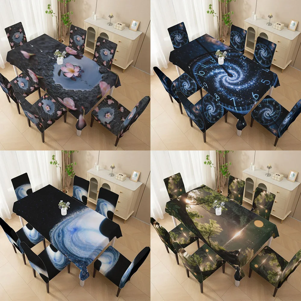 High back dining chair cover set, elastic chair cover petal aurora pattern, dining room, living room, outdoor courtyard
High back dining chair cover set, elastic chair cover petal aurora pattern, dining room, living room, outdoor courtyard