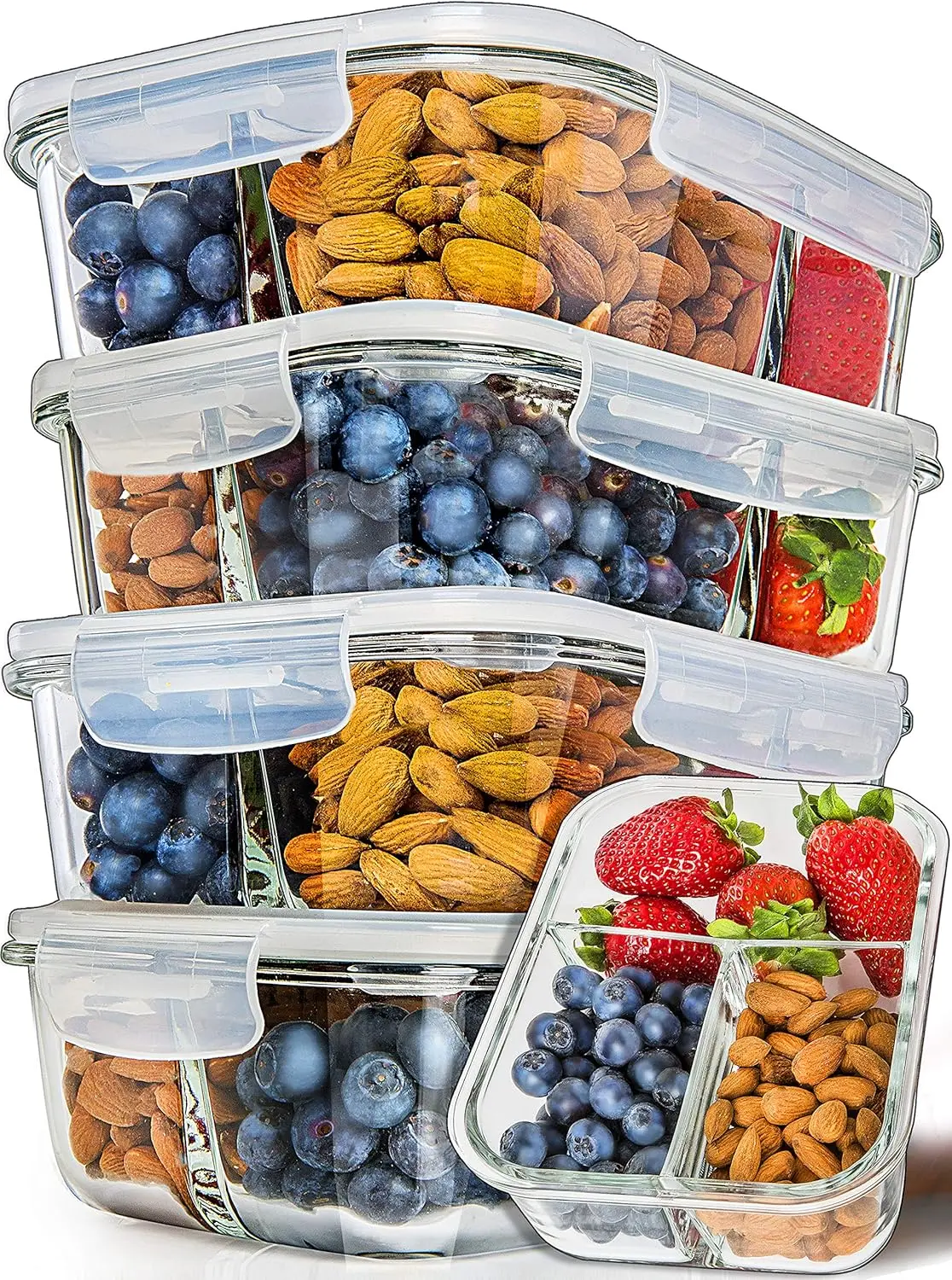 5-Pack 34 Oz Glass Meal Prep Containers - Dishwasher, Microwave, Freezer & Oven Safe with Lids
5-Pack 34 Oz Glass Meal Prep Containers - Dishwasher, Microwave, Freezer & Oven Safe with Lids