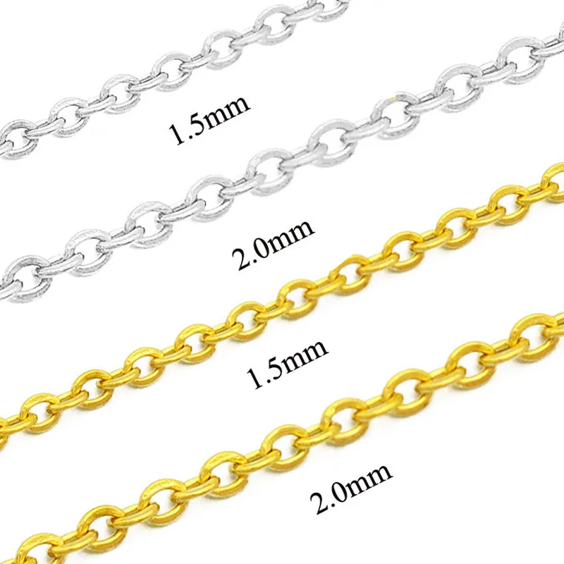 100pcs/lot 316L Stainless Steel O-Chain Woman Flat Cross Necklace Chains 45cm/50+5cm/40+5cm For DIY Jewelry Making Findings
100pcs/lot 316L Stainless Steel O-Chain Woman Flat Cross Necklace Chains 45cm/50+5cm/40+5cm For DIY Jewelry Making Findings
