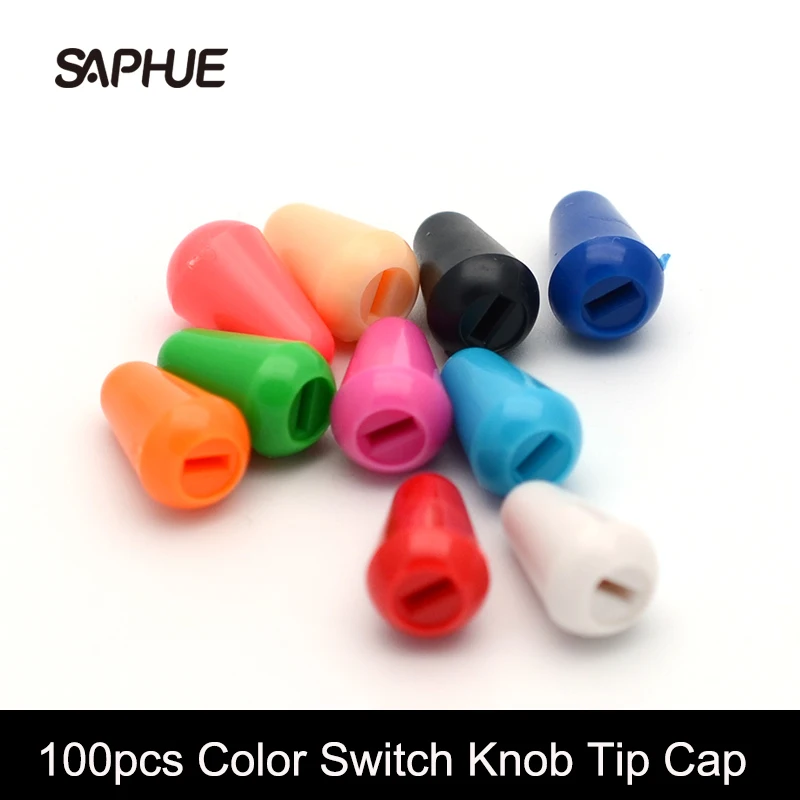 100Pcs Switch Knob Tip Cap for Electric Guitar, Multi Color, Replacement Parts, 3 Way, 5 Way
100Pcs Switch Knob Tip Cap for Electric Guitar, Multi Color, Replacement Parts, 3 Way, 5 Way