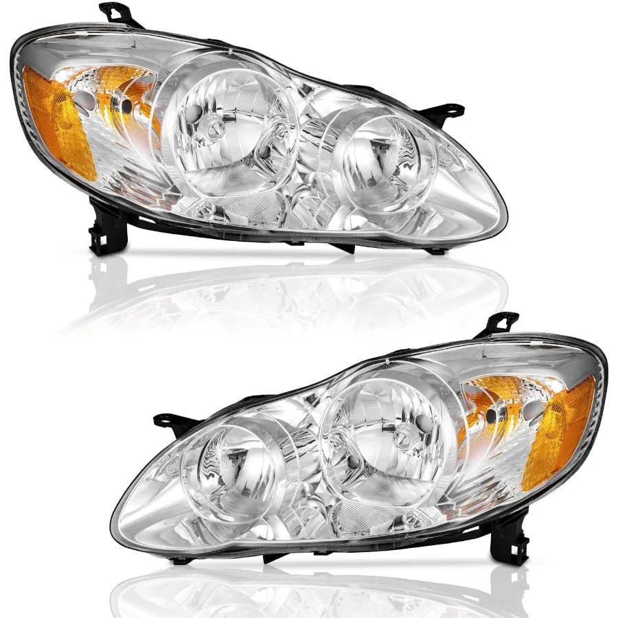 Фары, совместимые с замена фары Corolla 20032008, хромированный корпус, янтарный отражатель для левого и правого Si
Фары, совместимые с замена фары Corolla 20032008, хромированный корпус, янтарный отражатель для левого и правого Si