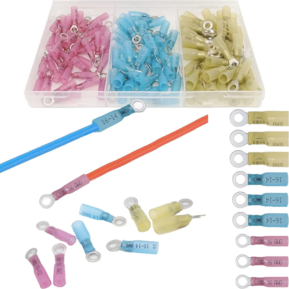 120 шт. 22-16 16-14 12-10 AWG термоусадочное кольцо, комплект клеммных разъемов, электрический разъем, автомобильный морской кольцевой разъем
120 шт. 22-16 16-14 12-10 AWG термоусадочное кольцо, комплект клеммных разъемов, электрический разъем, автомобильный морской кольцевой разъем