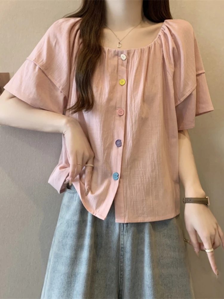 Slimming Short Sleeve Chiffon Shirt Women's Summer Large Size Beautiful Belly Cover Korean Style Button up Casual Top
Slimming Short Sleeve Chiffon Shirt Women's Summer Large Size Beautiful Belly Cover Korean Style Button up Casual Top