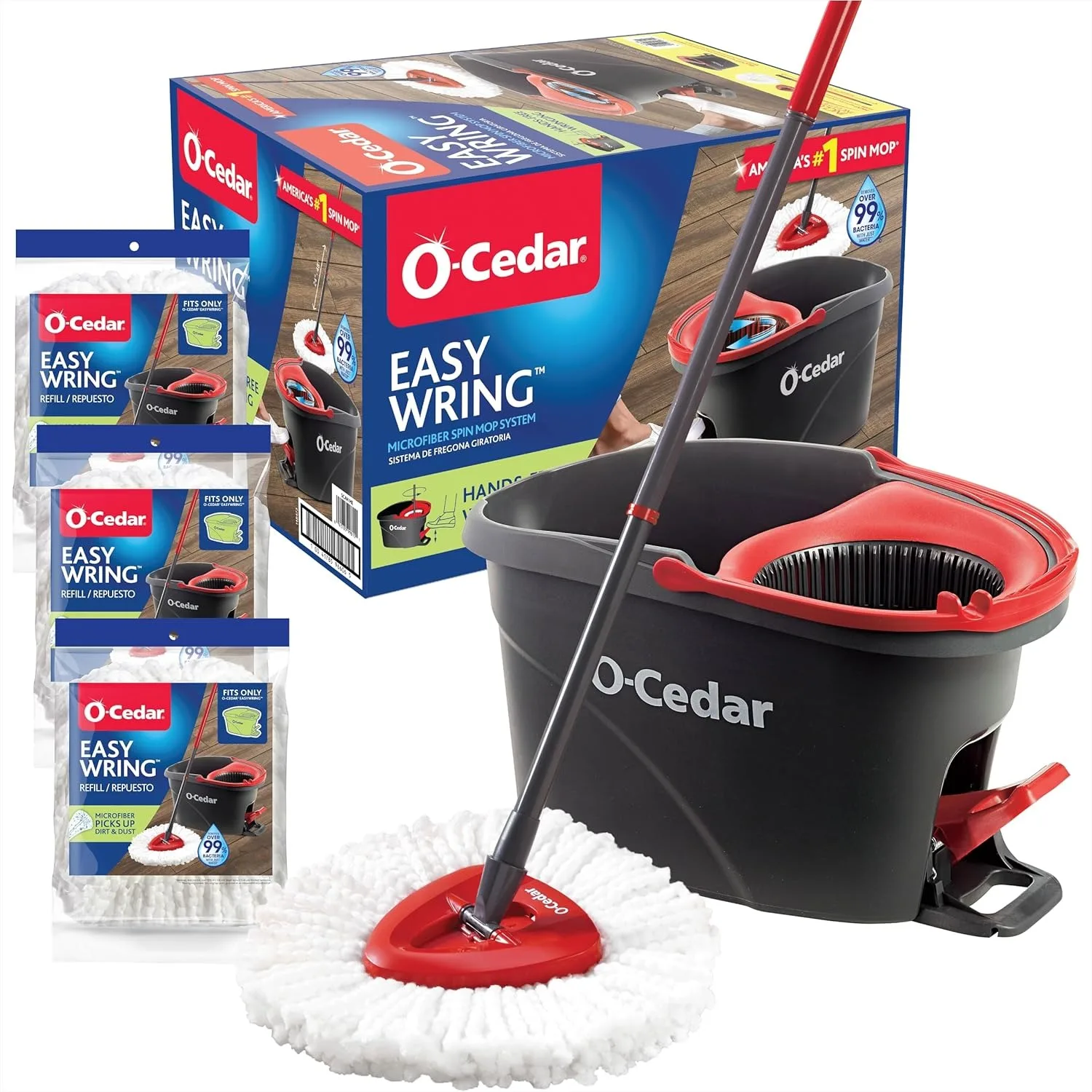 Microfiber Spin Mop & Bucket Floor Cleaning System with 4 Refills, Hands-Free Wringing, Removes 99% of Bacteria with Water, Deep
Microfiber Spin Mop & Bucket Floor Cleaning System with 4 Refills, Hands-Free Wringing, Removes 99% of Bacteria with Water, Deep
