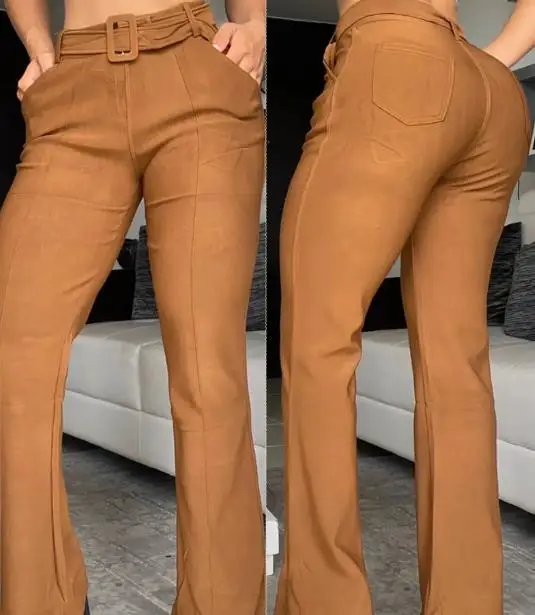Women's Pants 2025 Spring Solid Color Slim Fit Pants Retro Street Fashion Casual High Waist Trousers with Belt Female Streetwear
Women's Pants 2025 Spring Solid Color Slim Fit Pants Retro Street Fashion Casual High Waist Trousers with Belt Female Streetwear
