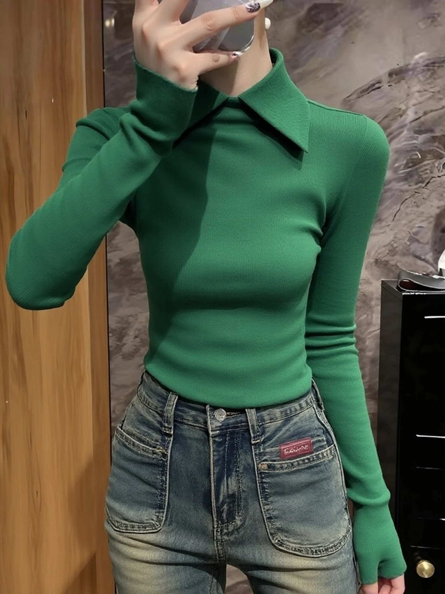Spring Fashion Long Sleeve Knitted Pullover Shirt Korean Style Pure Color Slim Fit Comfortable Base Shirt Commute Style
Spring Fashion Long Sleeve Knitted Pullover Shirt Korean Style Pure Color Slim Fit Comfortable Base Shirt Commute Style