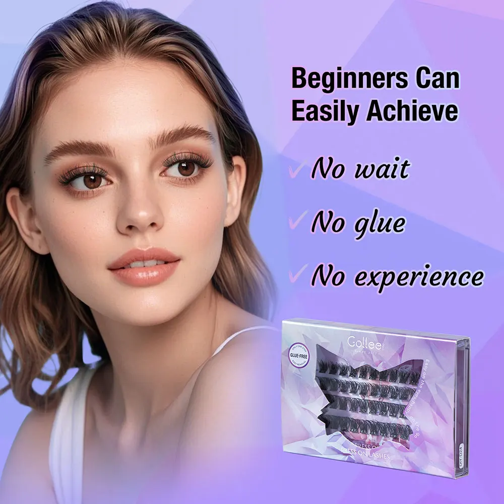 Gollee Large Capacity Glue-Free False Eyelashes Single Cluster 10-16mm D-curled Natural Self-adhesive False Eyelashes Reusable
Gollee Large Capacity Glue-Free False Eyelashes Single Cluster 10-16mm D-curled Natural Self-adhesive False Eyelashes Reusable