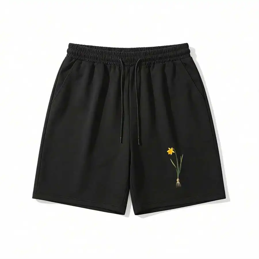 Black Floral Embroidered Shorts With Elastic Waist And Drawstring Pockets Street Style Casual Wear
Black Floral Embroidered Shorts With Elastic Waist And Drawstring Pockets Street Style Casual Wear