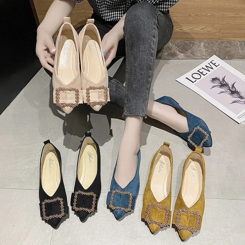 Pointed Toe Flat Shoes for Women Loafers Autumn Slip-on Shallow Mouth Womens Soft-soled Casual Shoes Square Buckle Women's Shoes
Pointed Toe Flat Shoes for Women Loafers Autumn Slip-on Shallow Mouth Womens Soft-soled Casual Shoes Square Buckle Women's Shoes