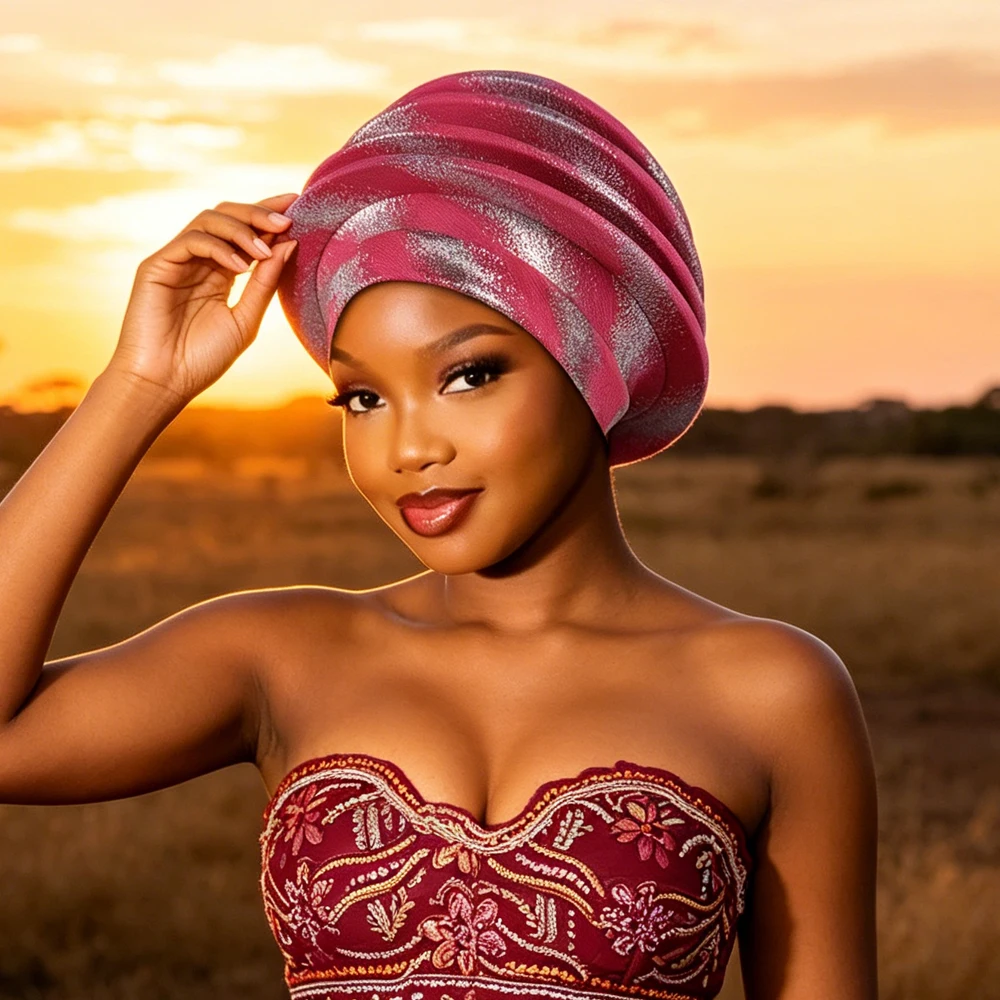 Nigeria Wedding Geles Spiral Beret Turban Cap for Women Afrcian Head Wraps Female Headpiece Party Headscarf Muslim Hijab Bonnet
Nigeria Wedding Geles Spiral Beret Turban Cap for Women Afrcian Head Wraps Female Headpiece Party Headscarf Muslim Hijab Bonnet
