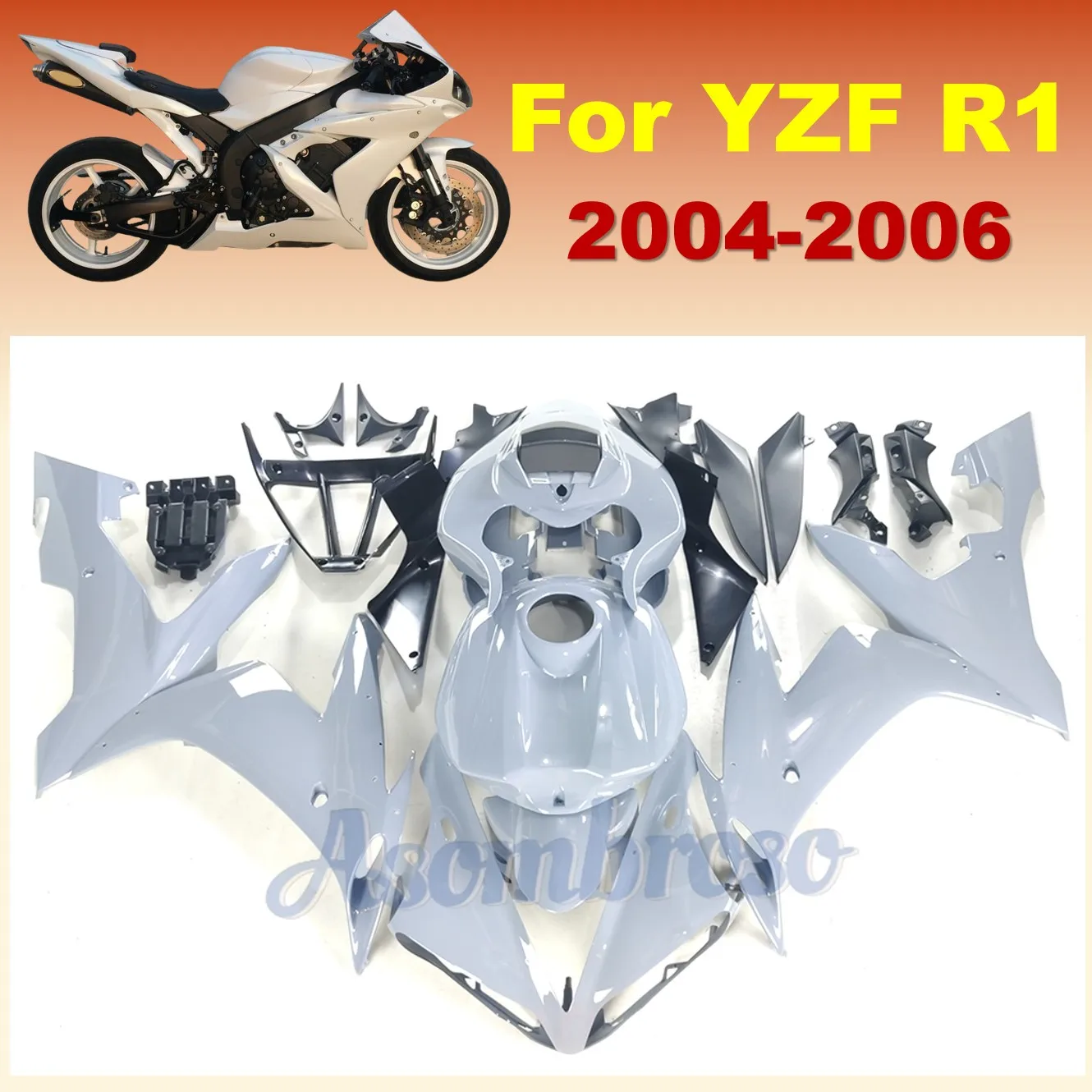 Pearl Grey Fairings Kit Fit for YAMAHA YZF R1 2004 2005 2006 YZF-R1 Strong Plastic set with tank cover
Pearl Grey Fairings Kit Fit for YAMAHA YZF R1 2004 2005 2006 YZF-R1 Strong Plastic set with tank cover