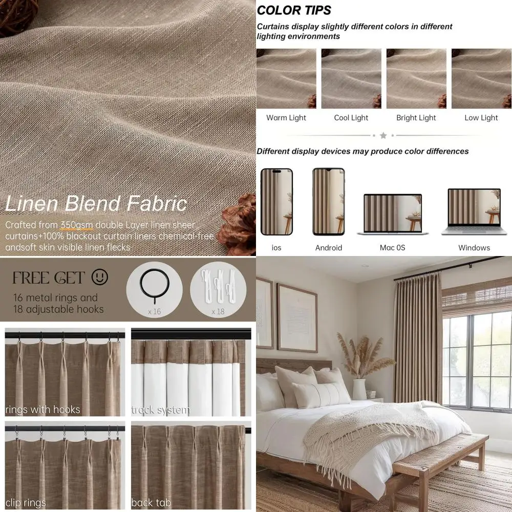 84 Textured Linen Pinch Pleated Blackout Curtains, Thermal Insulated for Bedroom & Living Room
84 Textured Linen Pinch Pleated Blackout Curtains, Thermal Insulated for Bedroom & Living Room