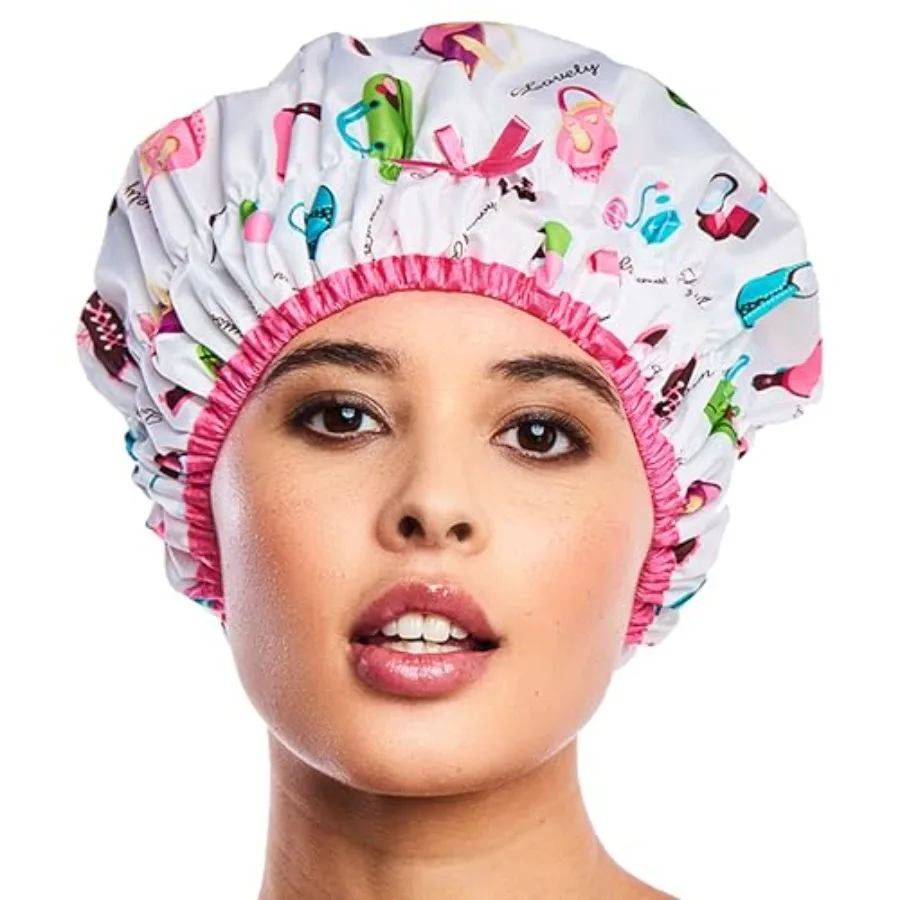 Reusable Shower and Bath Cap, Lined, Oversized Waterproof Shower Caps Large Designed for all Hair Lengths with Lining and Elast
Reusable Shower and Bath Cap, Lined, Oversized Waterproof Shower Caps Large Designed for all Hair Lengths with Lining and Elast