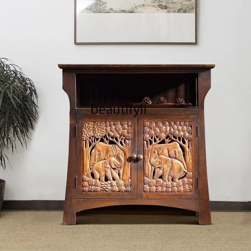 Southeast Asian Solid Wood Entryway Cabinet Carved Storage Cabinet Massage Shop Furniture
Southeast Asian Solid Wood Entryway Cabinet Carved Storage Cabinet Massage Shop Furniture