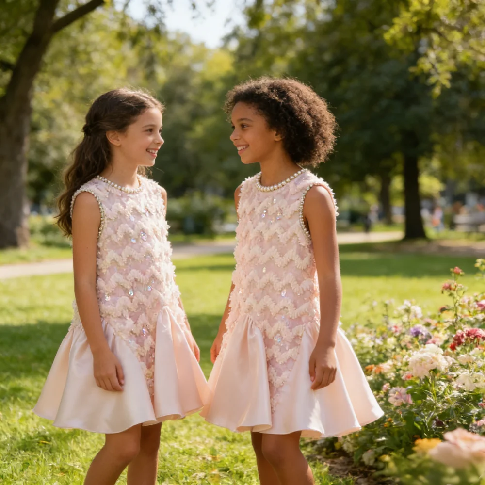 2026 New Elegant Sparkly Sequin Girls Dress Champagne Birthday Wedding Pearl Sleeveless Gown Party Dress for Kid Outfits Clothes
2026 New Elegant Sparkly Sequin Girls Dress Champagne Birthday Wedding Pearl Sleeveless Gown Party Dress for Kid Outfits Clothes