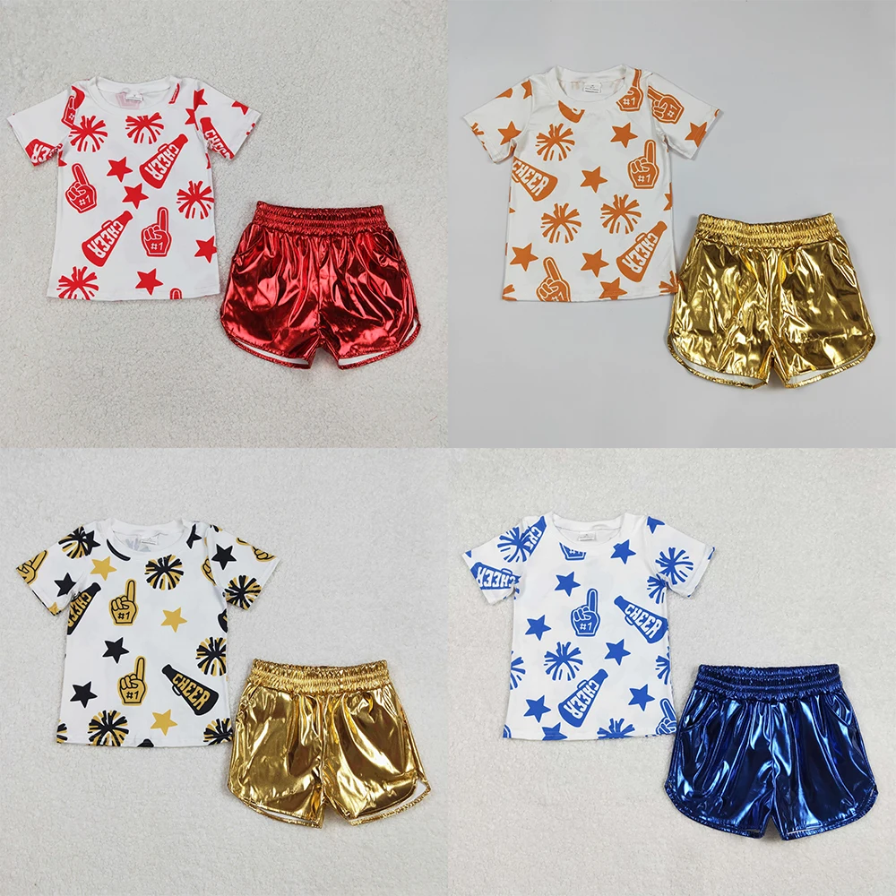 Baby Girl Summer Sets Fashion Kids Toddler Sibling Firework Stars Short Sleeves Print Tops Shiny Leather Shorts Outfit Clothes
Baby Girl Summer Sets Fashion Kids Toddler Sibling Firework Stars Short Sleeves Print Tops Shiny Leather Shorts Outfit Clothes