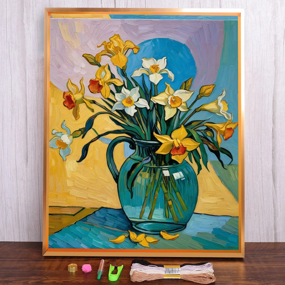 Flowers Narcissus Printed Canvas Cross-Stitch DIY Embroidery Patterns Needlework Handicraft Sewing Craft Counted Design Mulina
Flowers Narcissus Printed Canvas Cross-Stitch DIY Embroidery Patterns Needlework Handicraft Sewing Craft Counted Design Mulina