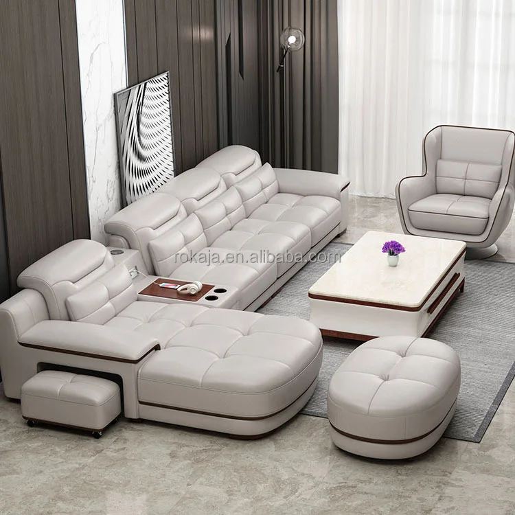 New Design Multifunctional Leather Sofa Living Room Furniture Corner Sofa with USB Modern 5 6 7 Seats L Shape
New Design Multifunctional Leather Sofa Living Room Furniture Corner Sofa with USB Modern 5 6 7 Seats L Shape