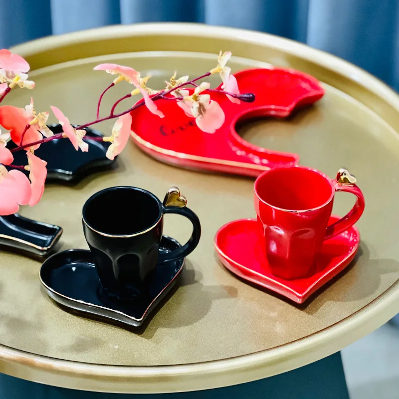 Ceramic Coffee Set Heart-Shaped Coffee Cup Set Creative Ceramic Coffee Cup Gift for Girlfriend Coffee Cup Set Couple Cup Set
Ceramic Coffee Set Heart-Shaped Coffee Cup Set Creative Ceramic Coffee Cup Gift for Girlfriend Coffee Cup Set Couple Cup Set