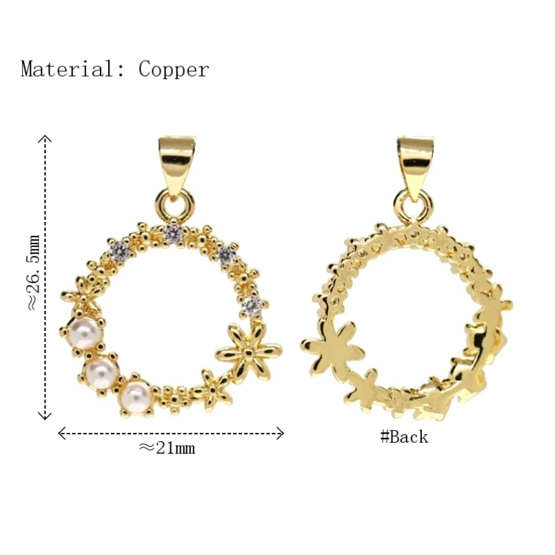 2Pcs Invisible Setting Cubic Zirconia Pendant Copper Flower Round Coin Shape Plant Gold Color Approx 21x26.5mm Jewelry
2Pcs Invisible Setting Cubic Zirconia Pendant Copper Flower Round Coin Shape Plant Gold Color Approx 21x26.5mm Jewelry