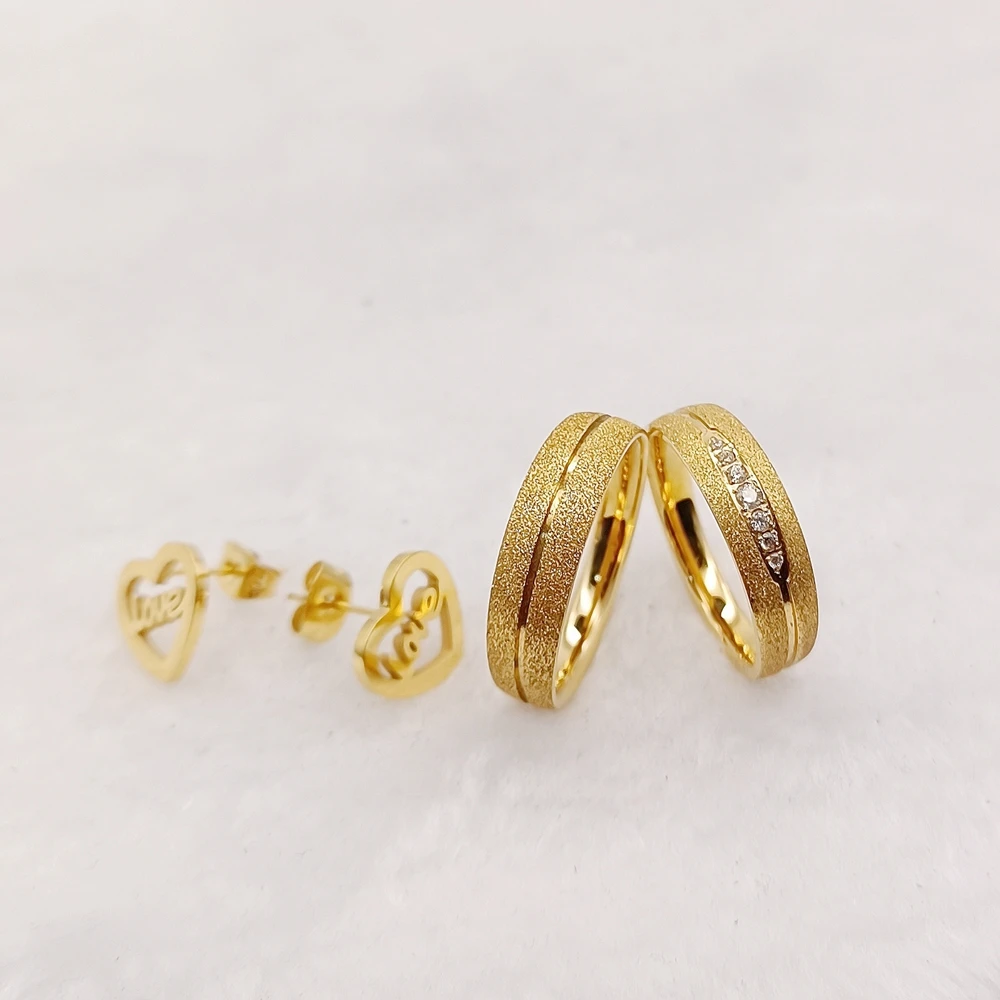 Love Admiration Couples Marriage Rings Jewelry Sets 18k Gold Plated Wedding Engagement Rings Ladies Girls Earrings
Love Admiration Couples Marriage Rings Jewelry Sets 18k Gold Plated Wedding Engagement Rings Ladies Girls Earrings